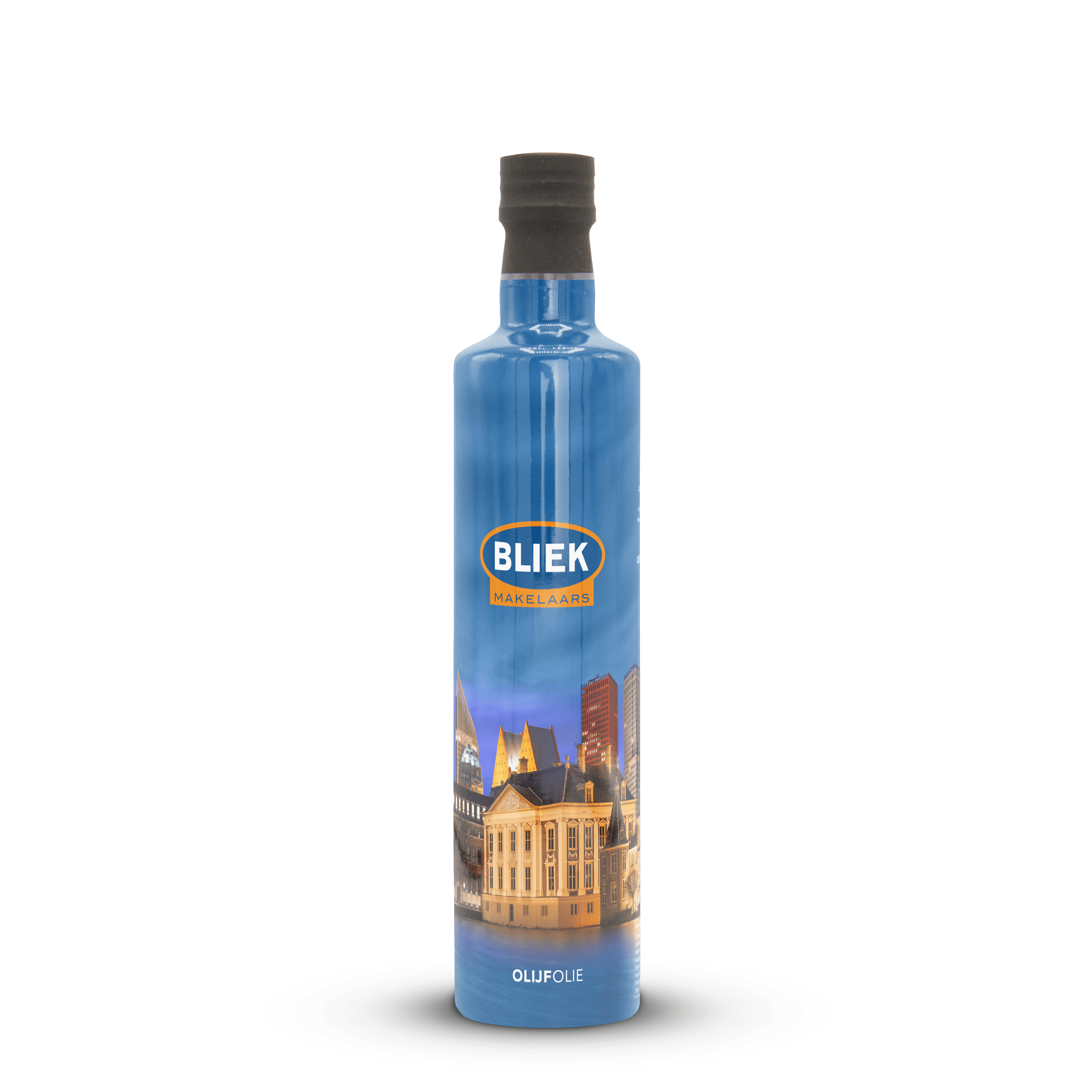 Gepersonaliseerde fles olijfolie Bliek Makelaars