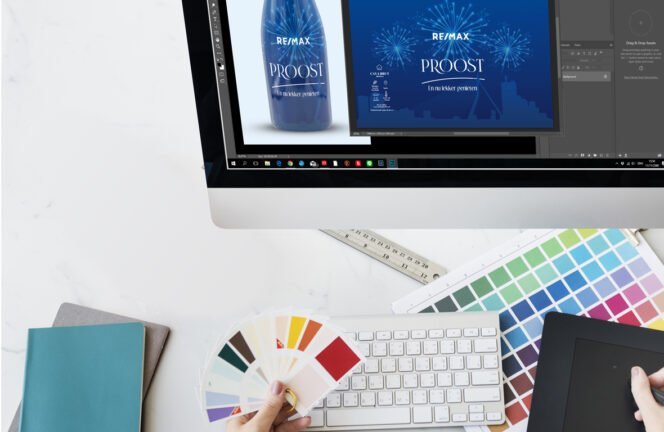 Logo Be Creative Inspiration Design Concept Ontwerp je eigen fles